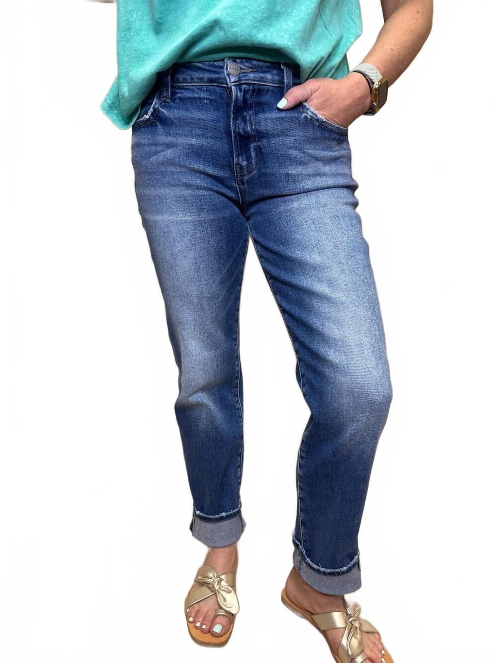 NEW RISEN ankle tapered jeans in dark